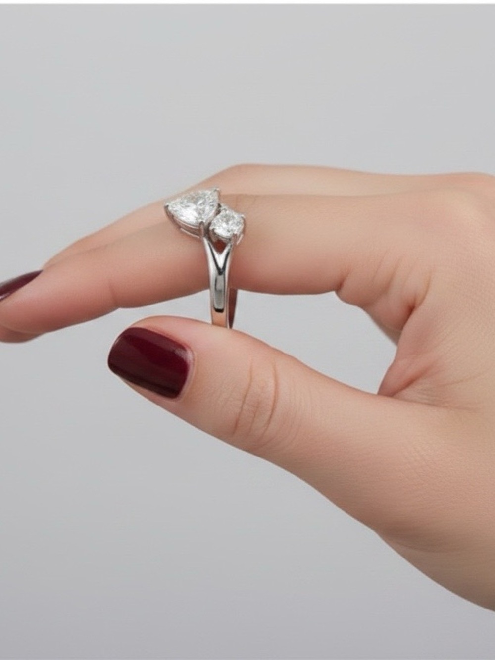 Sterling Silver 2 Stone Ring Size 10 - Picture 7 of 12